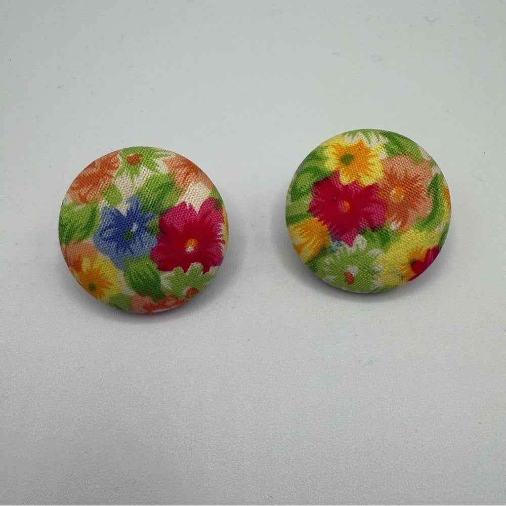 EarringsColorful Floral Button Clip-On Earrings