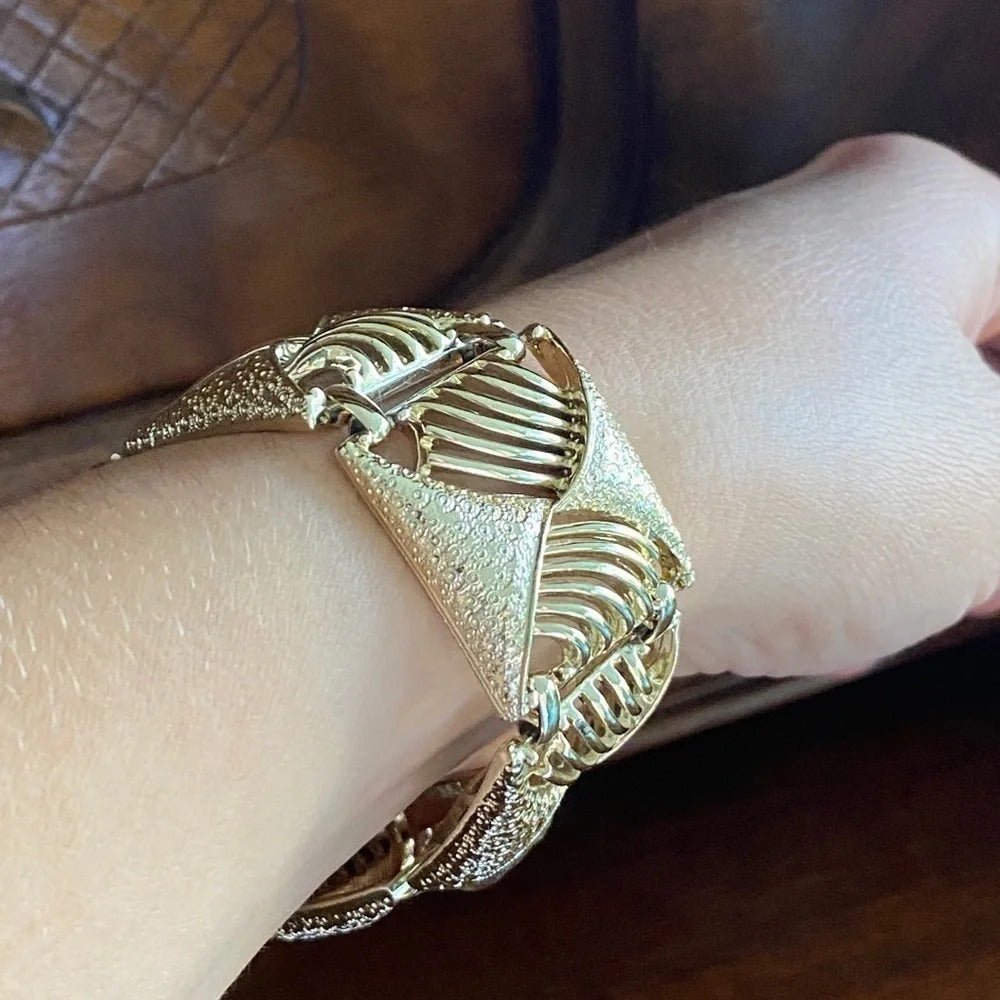 BraceletCoro Pegasus Art Deco Brushed Gold-Tone Bracelet