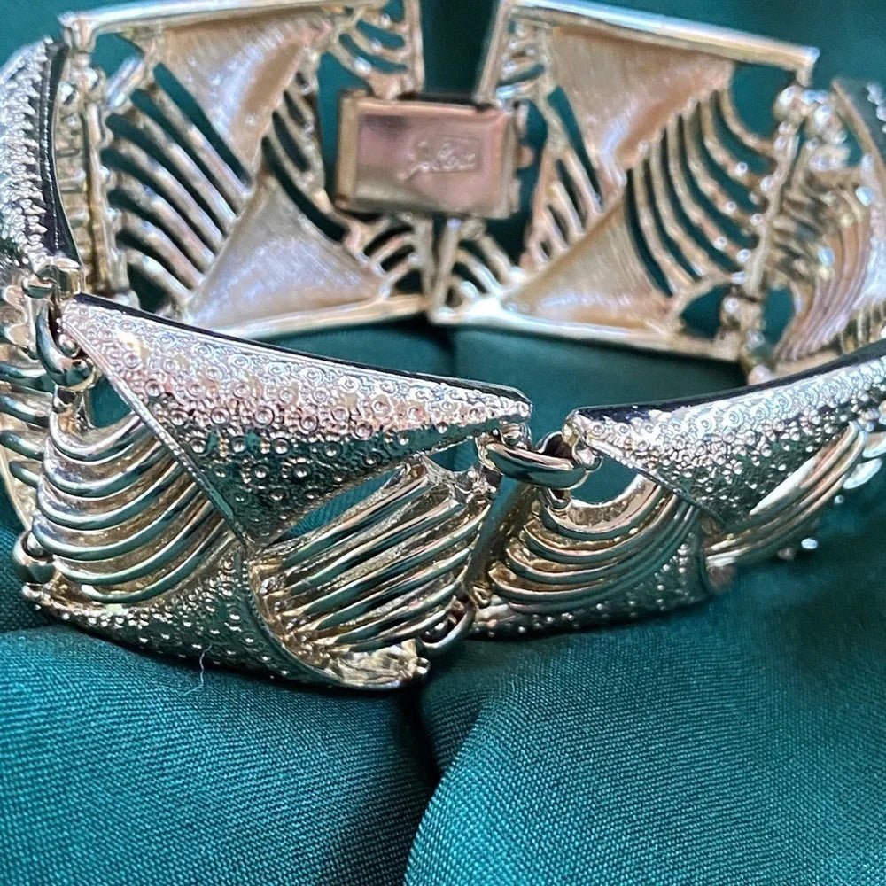 BraceletCoro Pegasus Art Deco Brushed Gold-Tone Bracelet