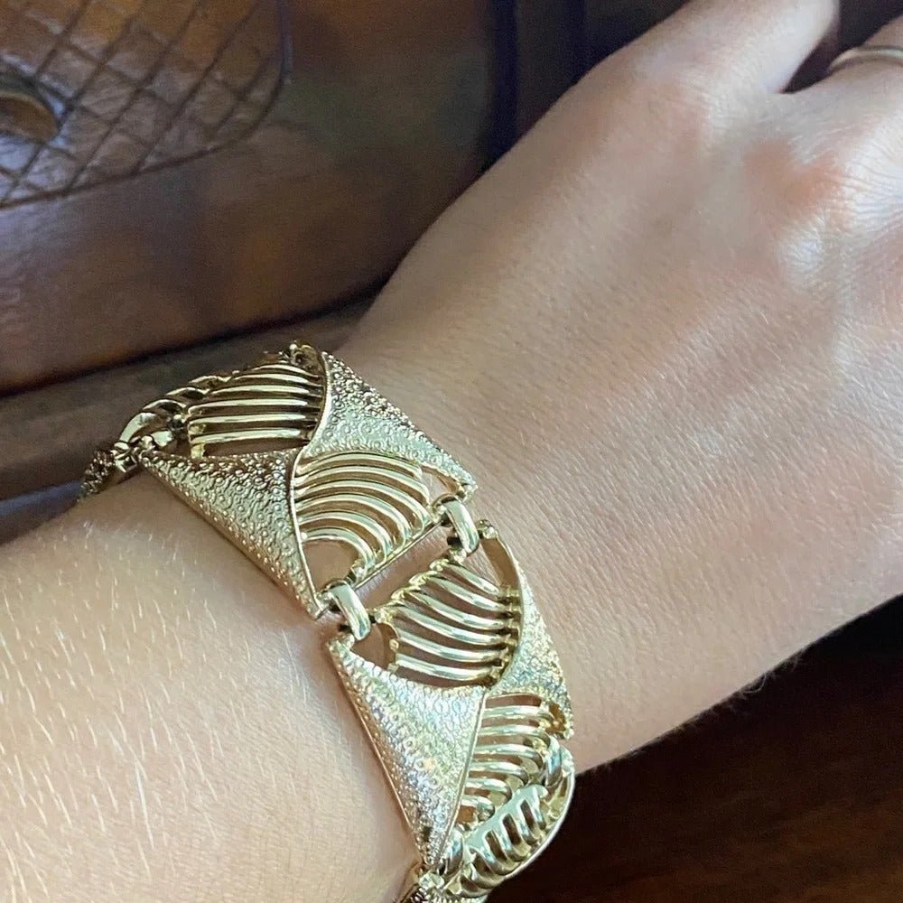 BraceletCoro Pegasus Art Deco Brushed Gold-Tone Bracelet