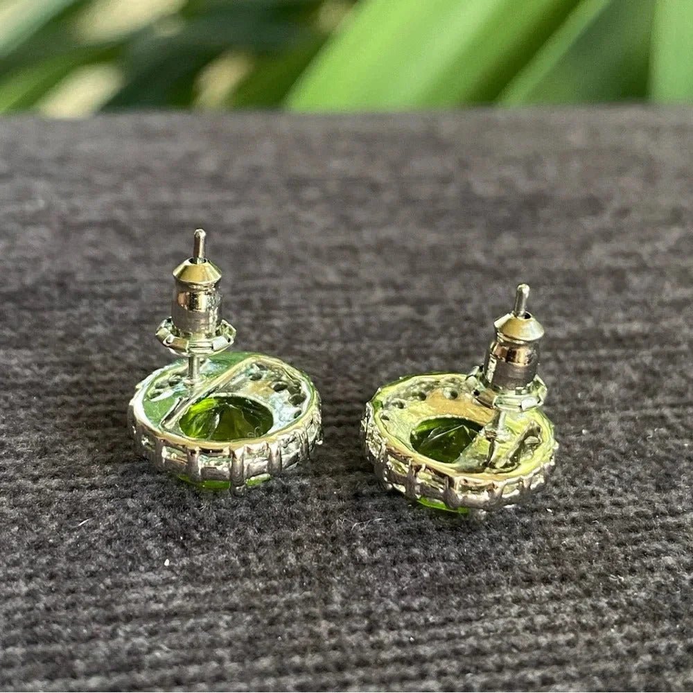 EarringsDainty Green Rhinestone and Prong Set Stud Earrings