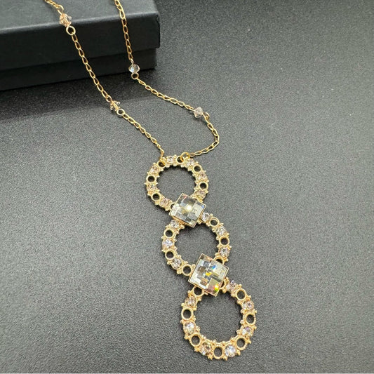 NecklaceDainty Pendant Necklace Canadian Jewellery Signed Belladonna Gold Necklace with Crystal Infinity Pendant