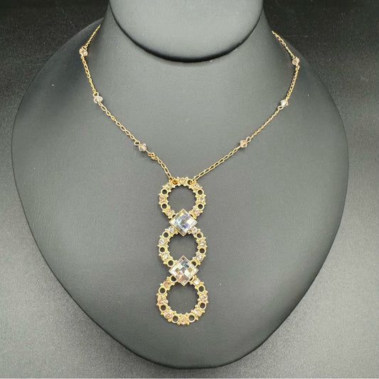 NecklaceDainty Pendant Necklace Canadian Jewellery Signed Belladonna Gold Necklace with Crystal Infinity Pendant