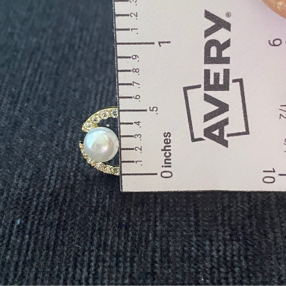 EarringsFaux Pearl and Rhinestone Encrusted Bow Earrings Pierced