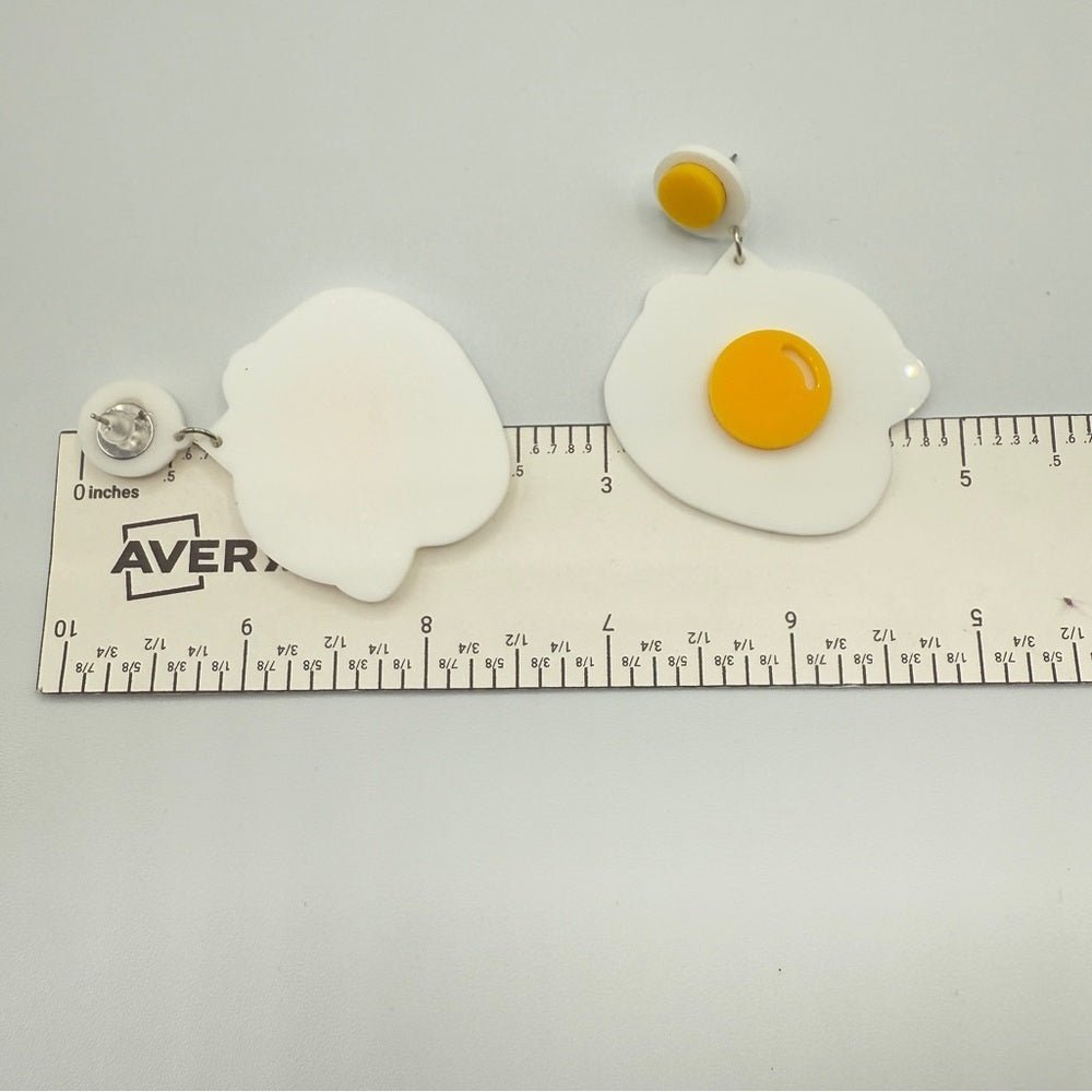 EarringsFried Sunny Side Up Egg Earrings - Acrylic
