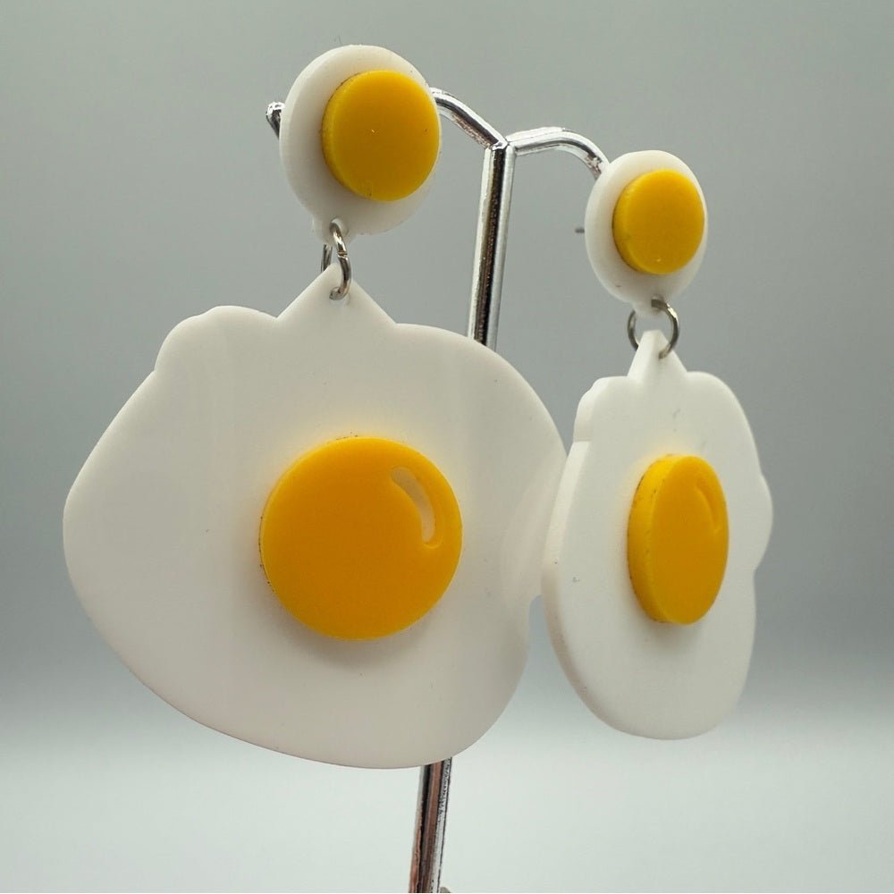 EarringsFried Sunny Side Up Egg Earrings - Acrylic