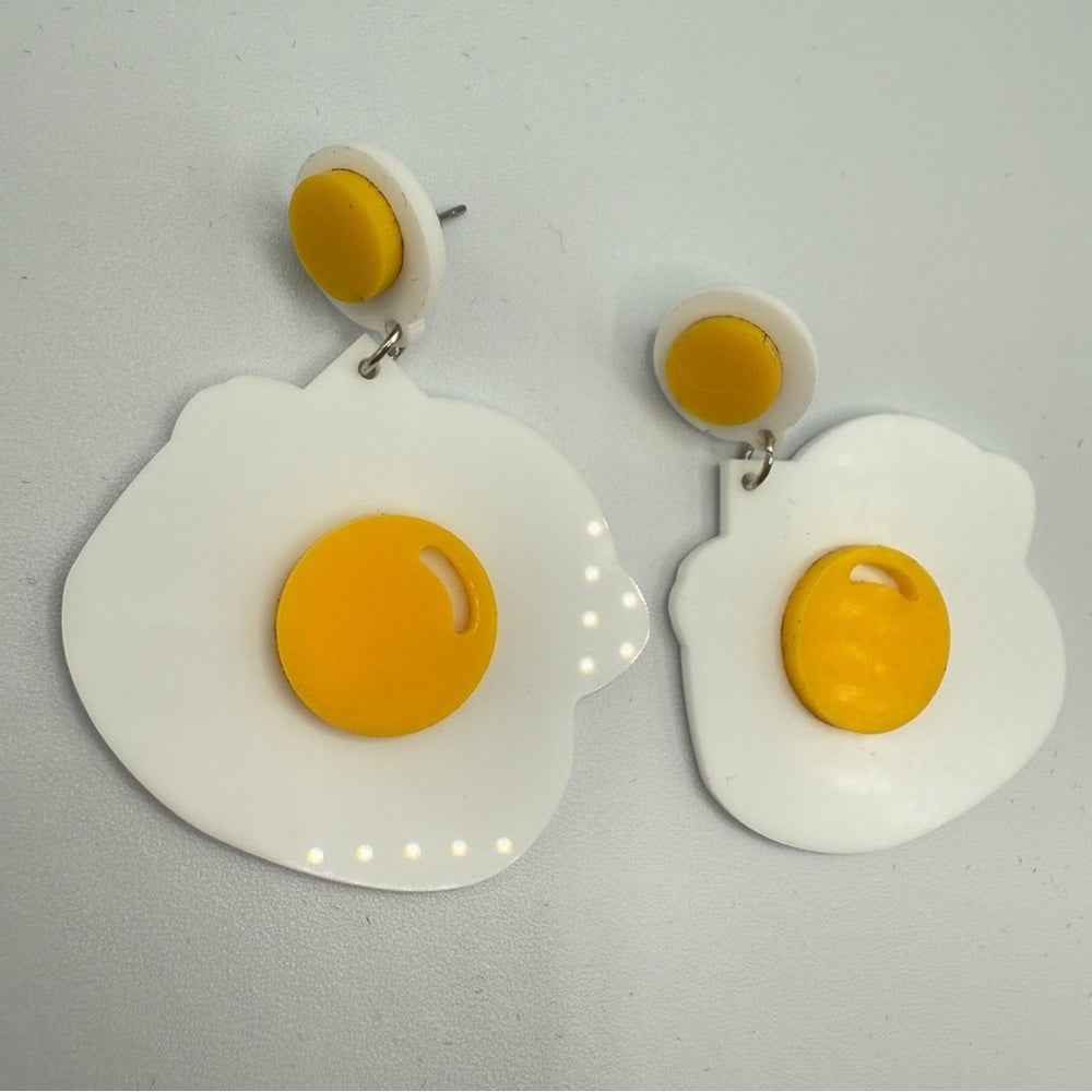 EarringsFried Sunny Side Up Egg Earrings - Acrylic