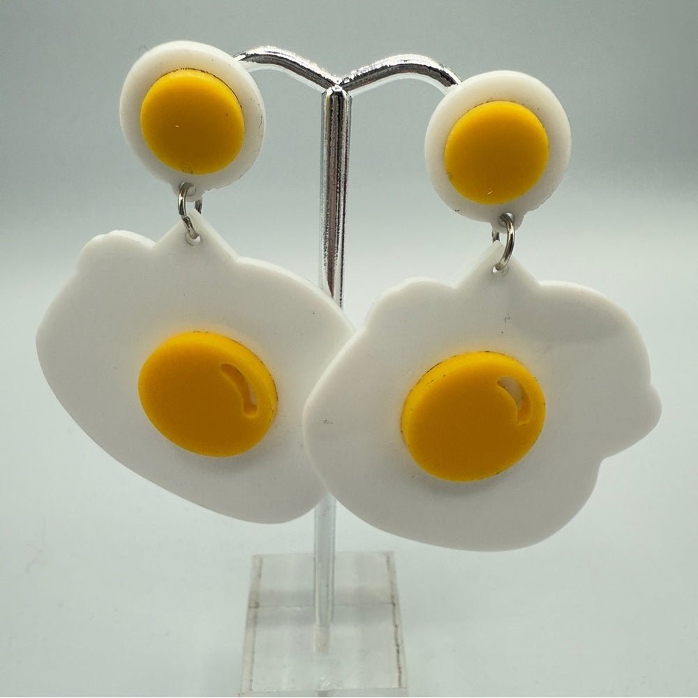 EarringsFried Sunny Side Up Egg Earrings - Acrylic