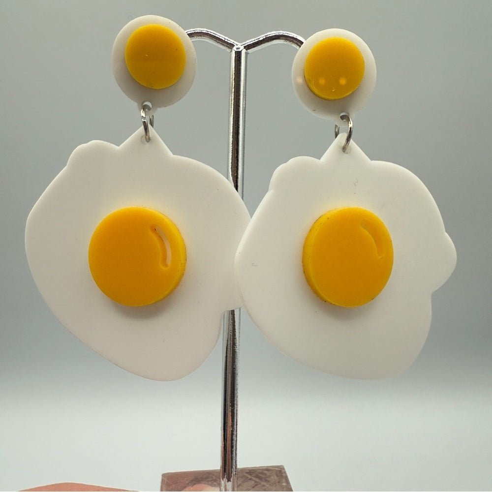 EarringsFried Sunny Side Up Egg Earrings - Acrylic