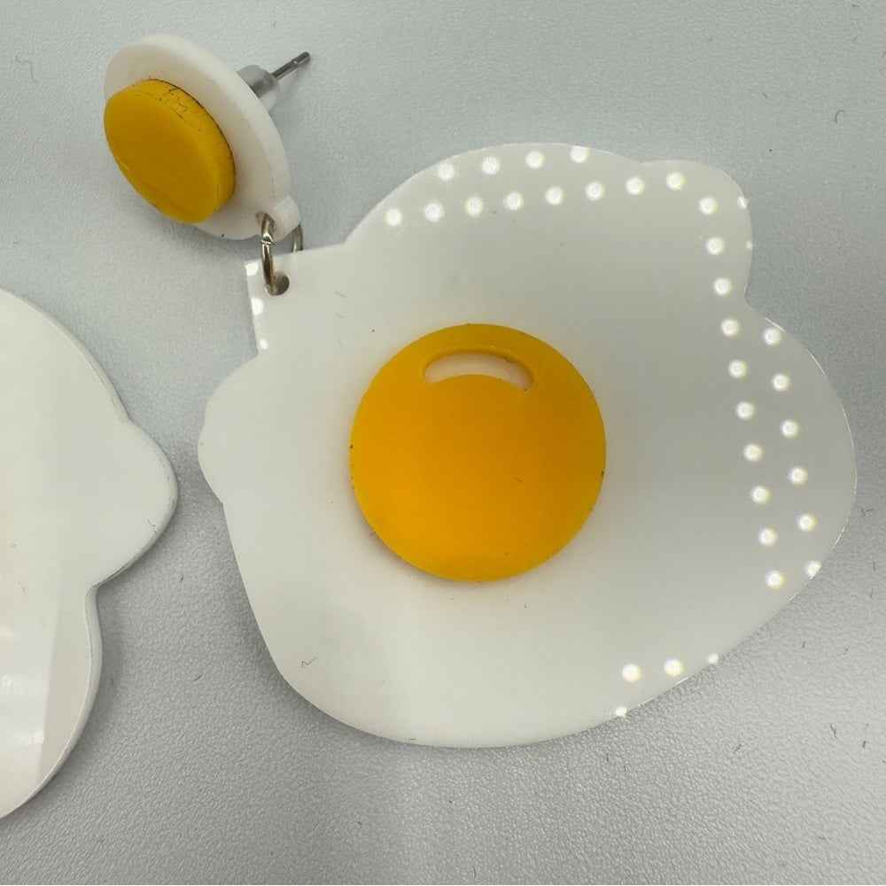 EarringsFried Sunny Side Up Egg Earrings - Acrylic