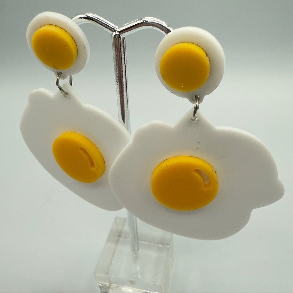 EarringsFried Sunny Side Up Egg Earrings - Acrylic