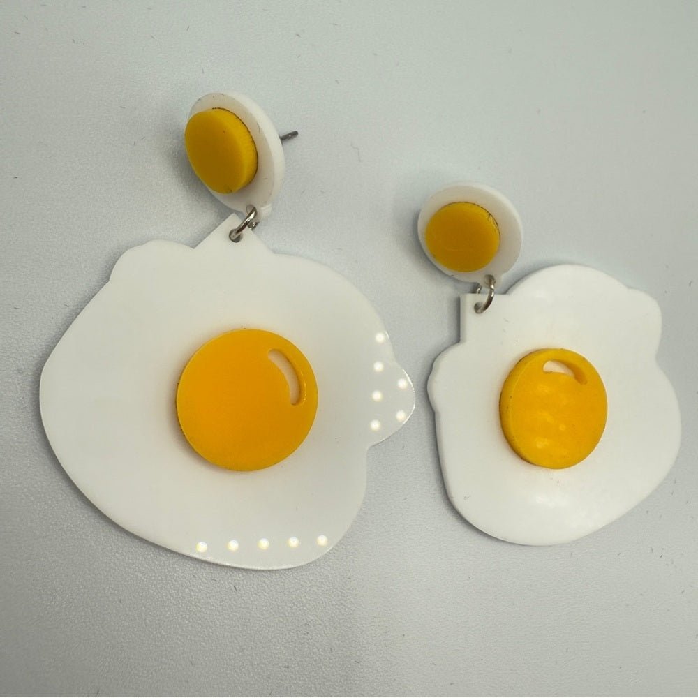 EarringsFried Sunny Side Up Egg Earrings - Acrylic