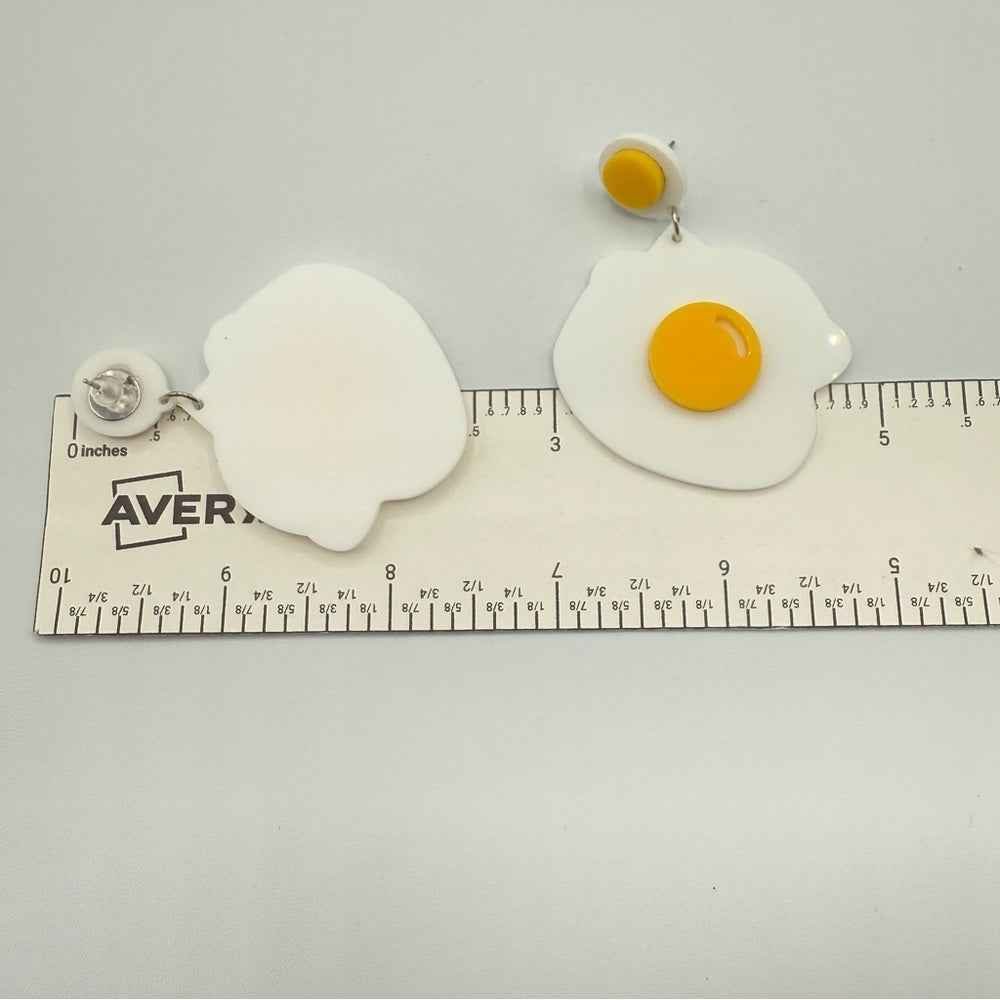 EarringsFried Sunny Side Up Egg Earrings - Acrylic