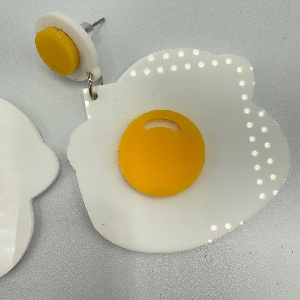 EarringsFried Sunny Side Up Egg Earrings - Acrylic