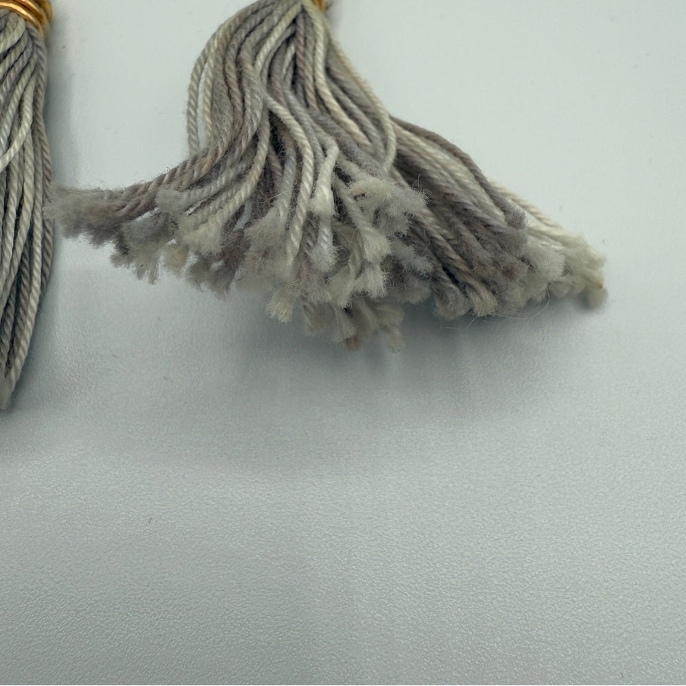 EarringsGenuine Baroque Pearl & Grey Tassel Earrings — Pierced