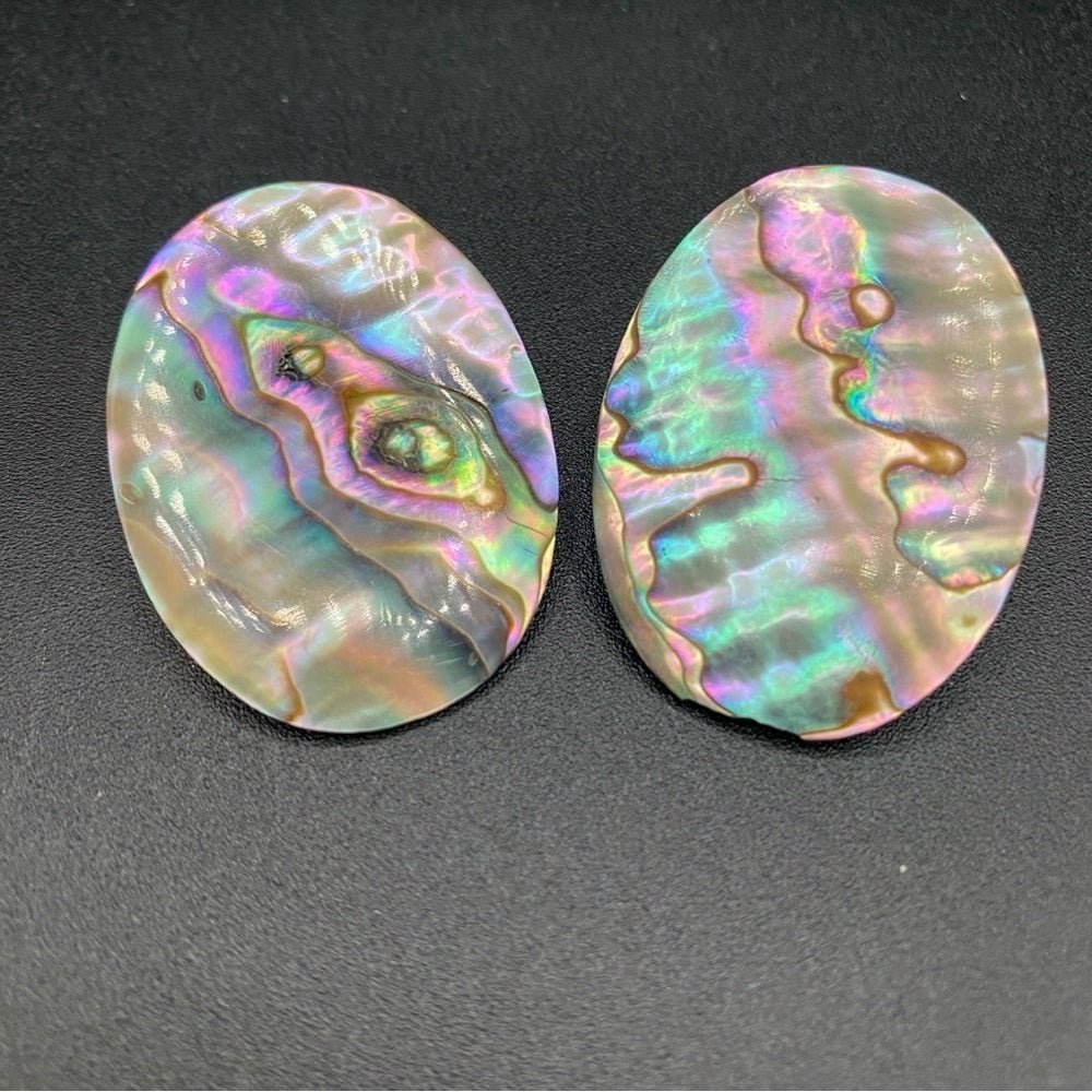 EarringsGenuine Mother of Pearl Large Oval Disc Clip-On Earrings