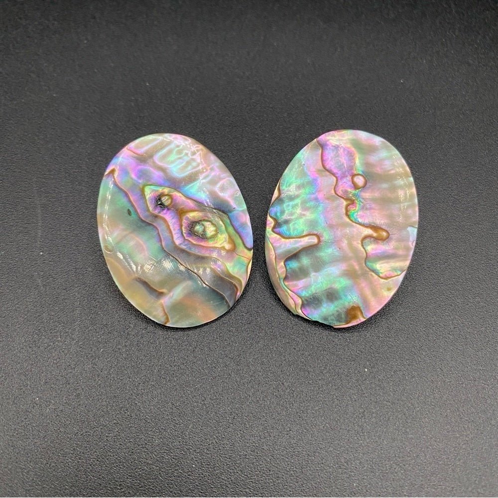 EarringsGenuine Mother of Pearl Large Oval Disc Clip-On Earrings