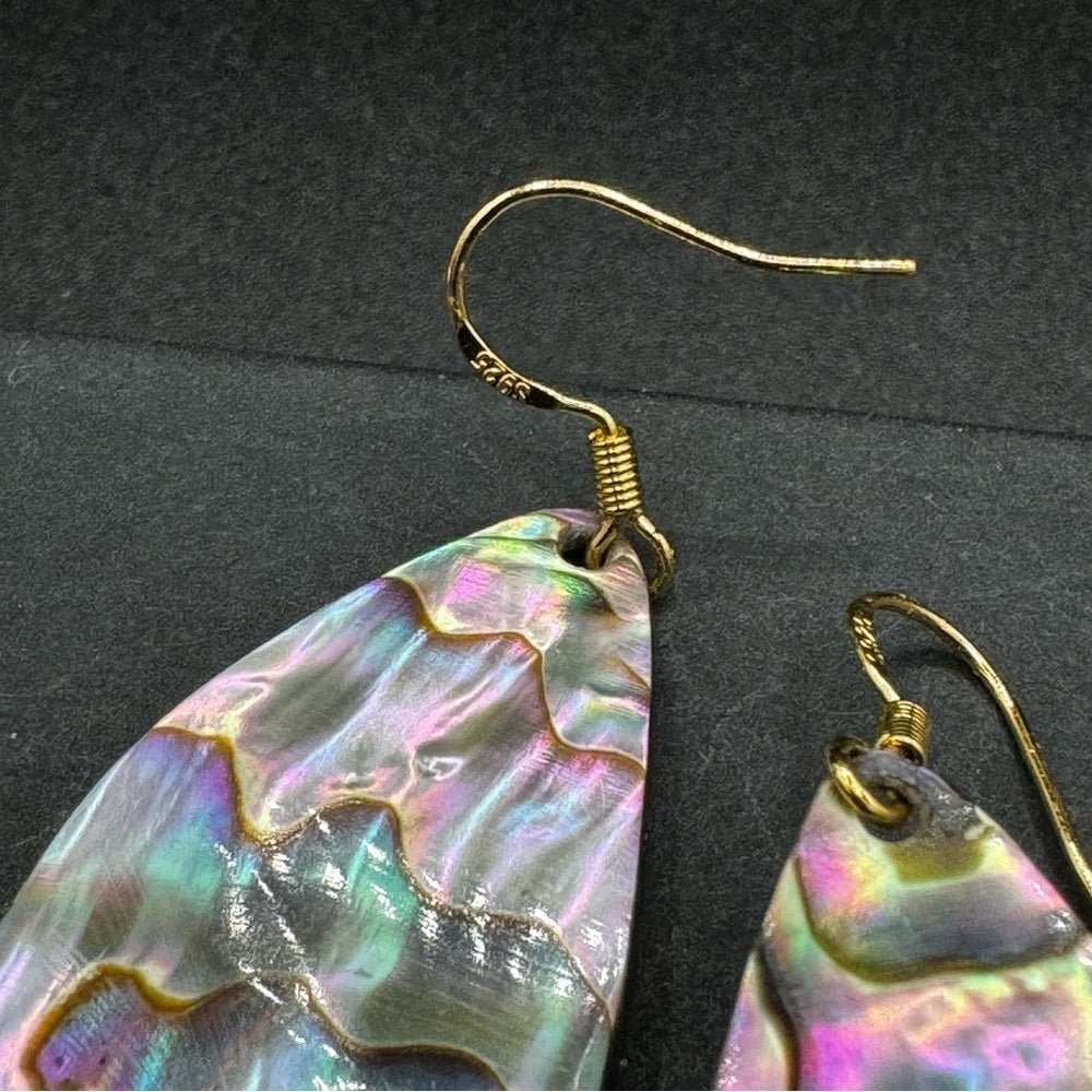 EarringsGenuine Mother of Pearl Teardrop Dangle Earrings - Beach Earrings