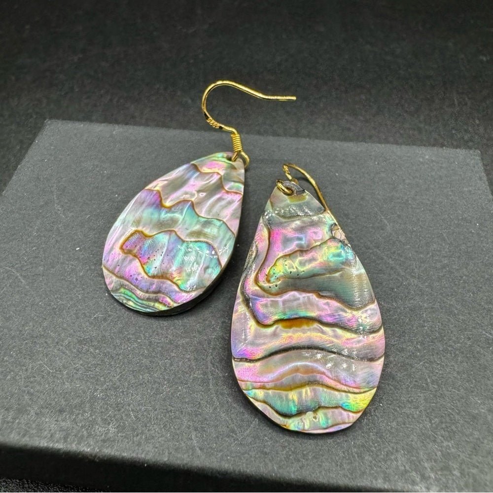 EarringsGenuine Mother of Pearl Teardrop Dangle Earrings - Beach Earrings