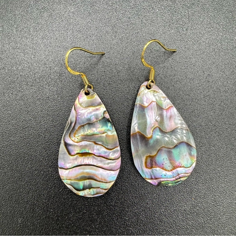 EarringsGenuine Mother of Pearl Teardrop Dangle Earrings - Beach Earrings