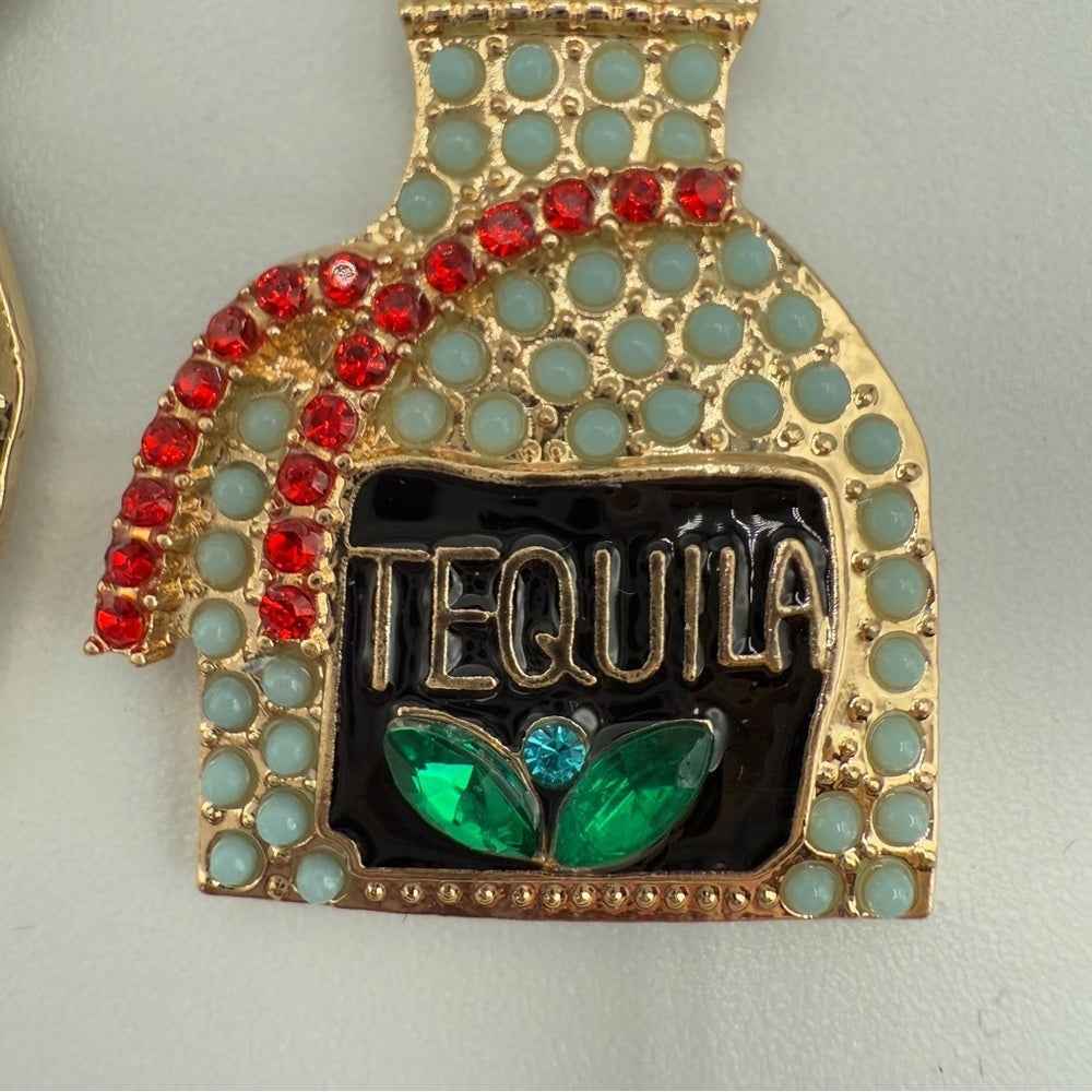 EarringsGold-Tone Tequila Bottle Novelty Earrings