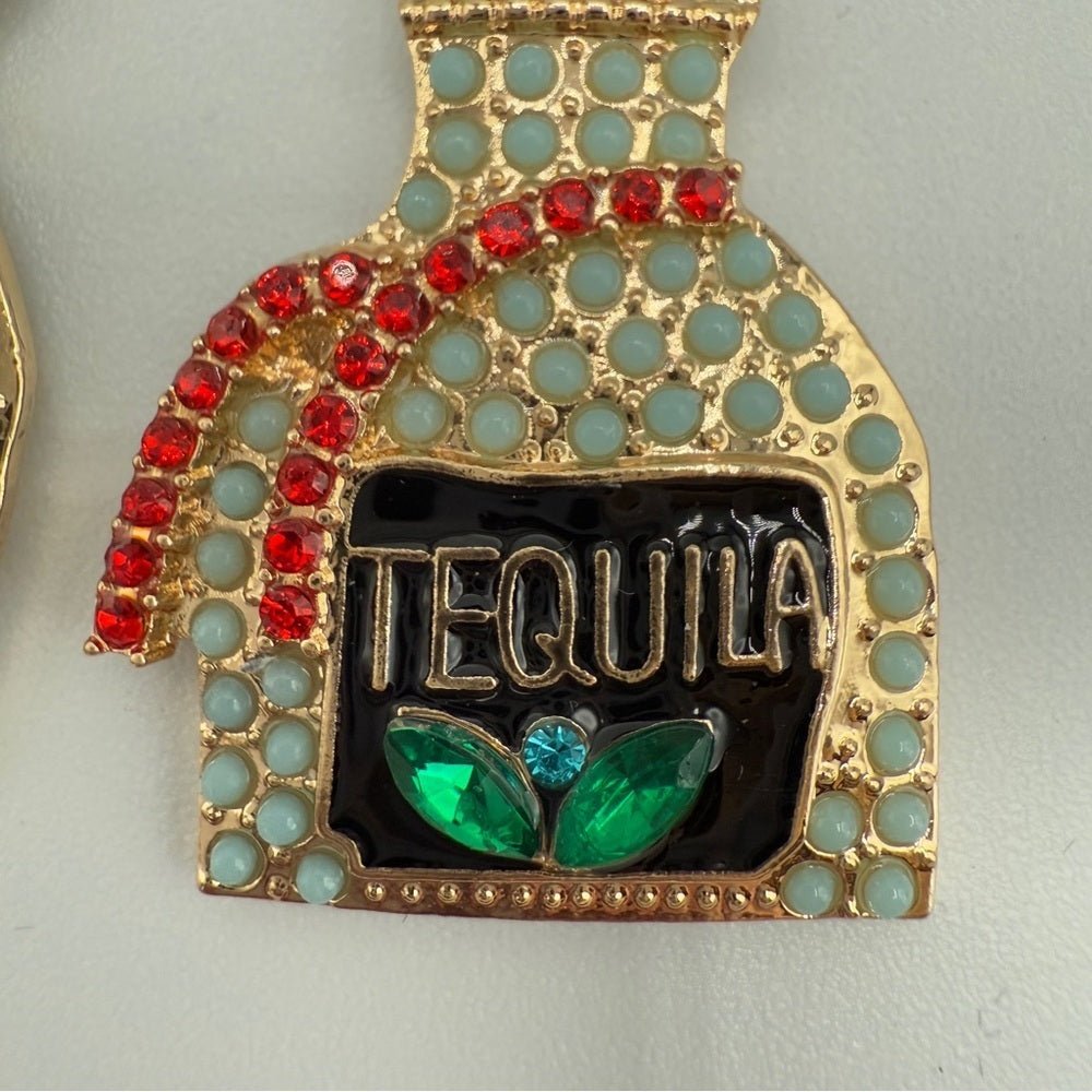 EarringsGold-Tone Tequila Bottle Novelty Earrings