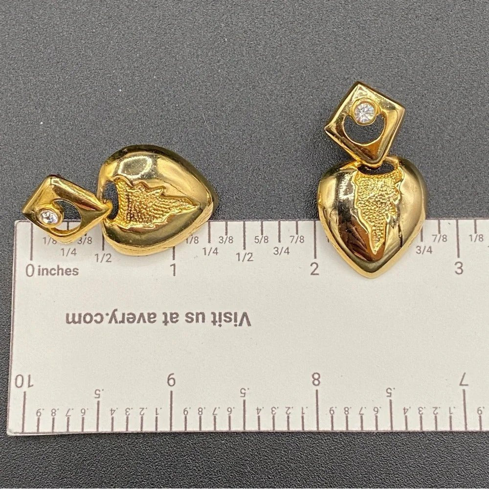 EarringsGothic Dripping Heart Rhinestone Dangle Earrings — Estate Find