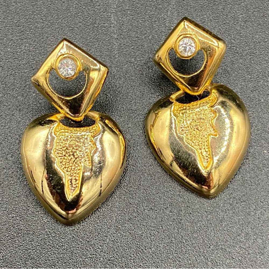 EarringsGothic Dripping Heart Rhinestone Dangle Earrings — Estate Find