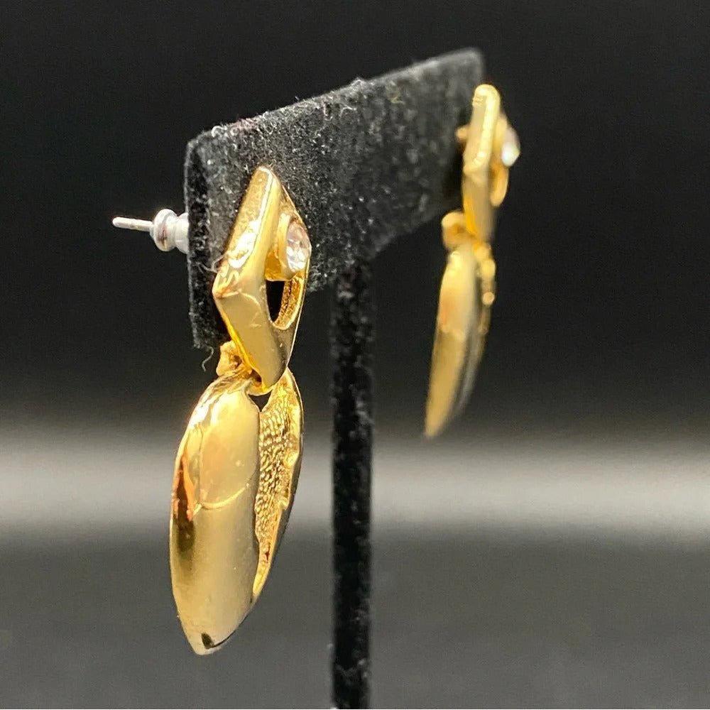 EarringsGothic Dripping Heart Rhinestone Dangle Earrings — Estate Find