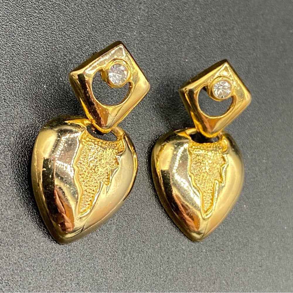 EarringsGothic Dripping Heart Rhinestone Dangle Earrings — Estate Find