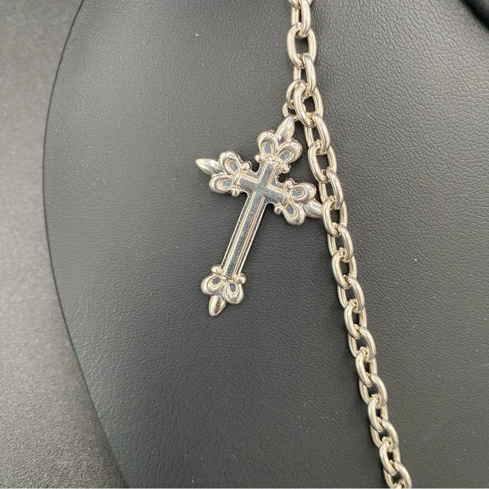 NecklaceGothic Multi-Cross Silver Tone Necklace