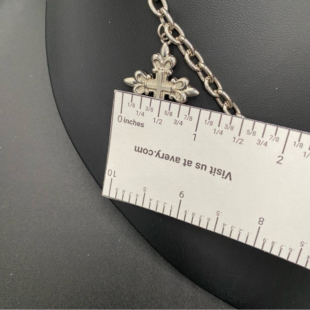 NecklaceGothic Multi-Cross Silver Tone Necklace