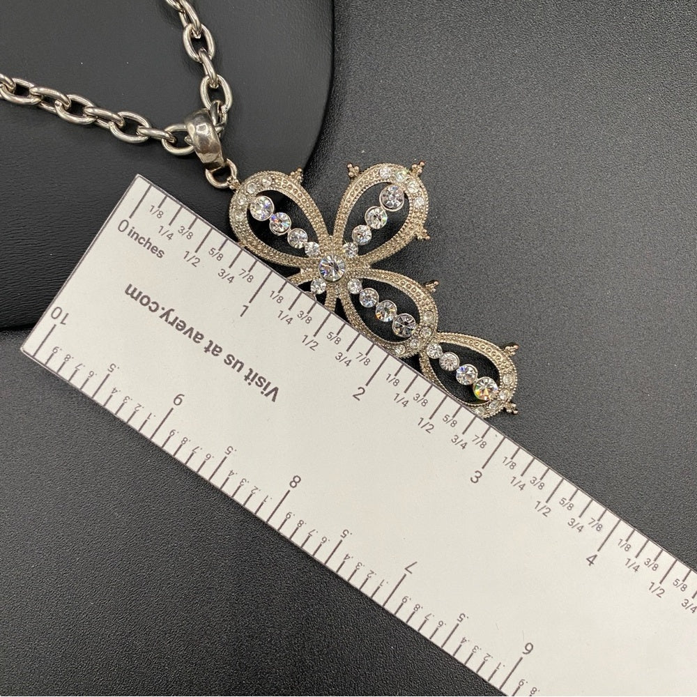 NecklaceGothic Multi-Cross Silver Tone Necklace