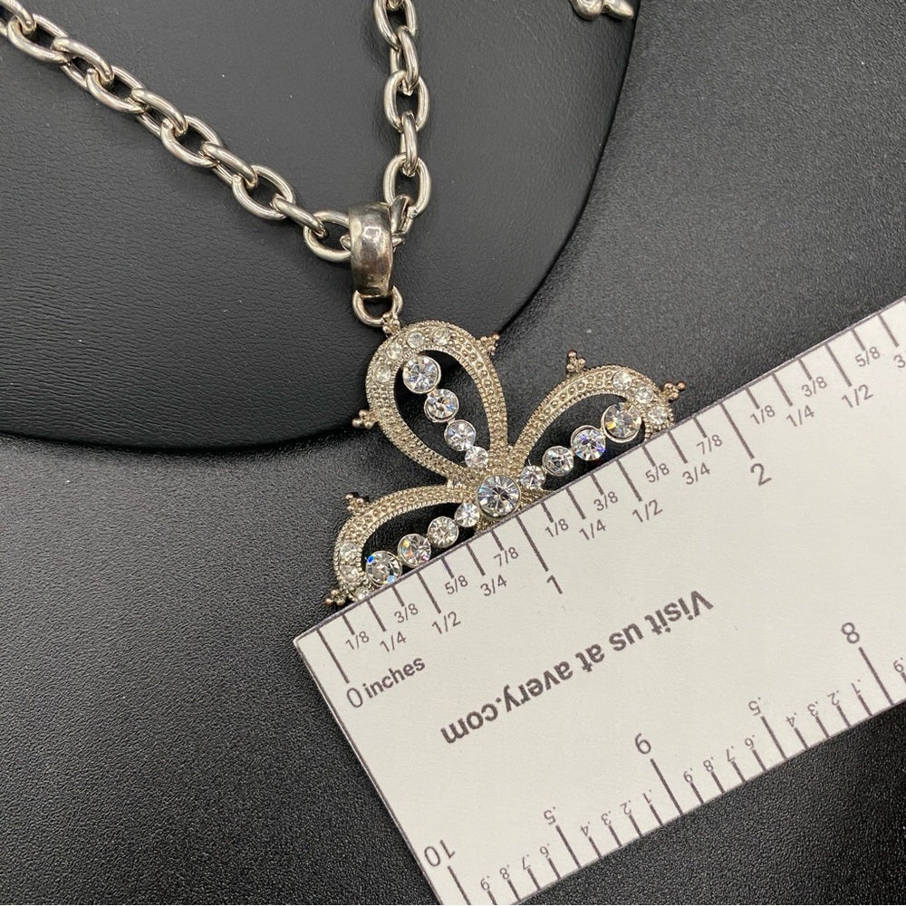 NecklaceGothic Multi-Cross Silver Tone Necklace