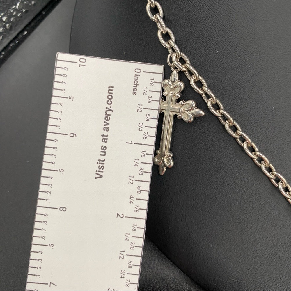 NecklaceGothic Multi-Cross Silver Tone Necklace