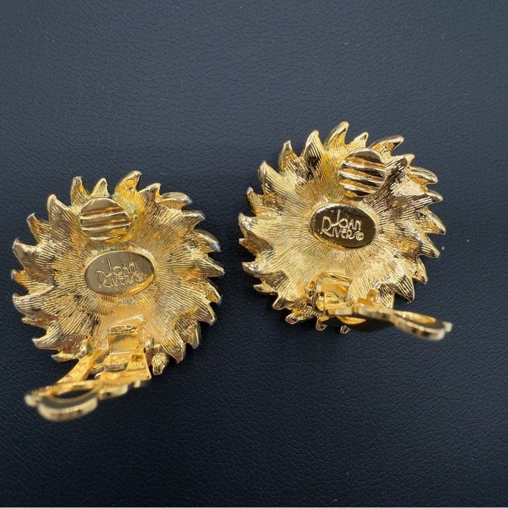 EarringsJoan Rivers Gold-Plated Sunflower Clip-On Earrings