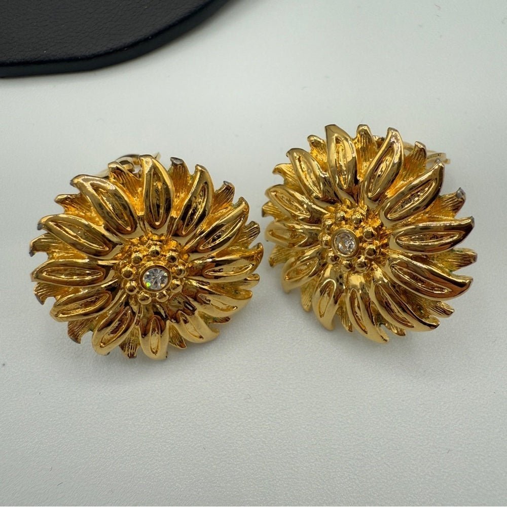 EarringsJoan Rivers Gold-Plated Sunflower Clip-On Earrings