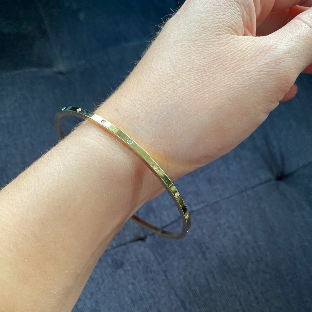 BraceletJoan Rivers Thin Gold Stacking Bangle with Rhinestones