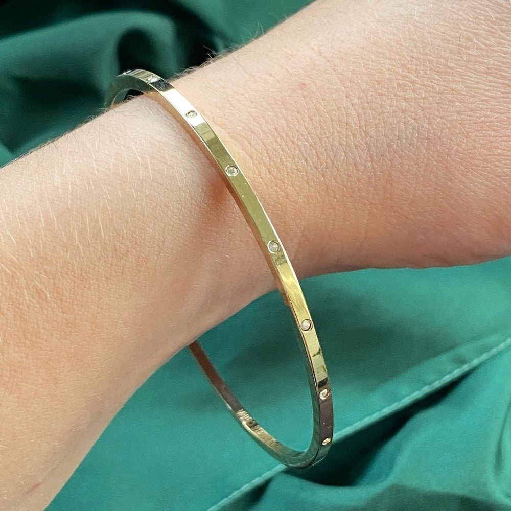 BraceletJoan Rivers Thin Gold Stacking Bangle with Rhinestones