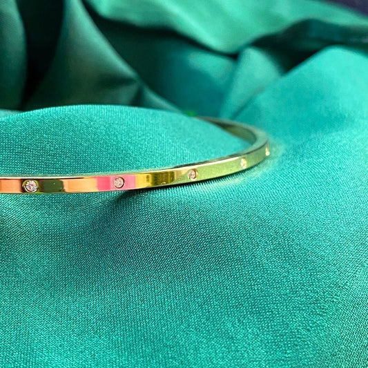 BraceletJoan Rivers Thin Gold Stacking Bangle with Rhinestones