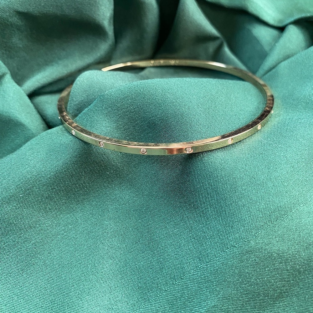 BraceletJoan Rivers Thin Gold Stacking Bangle with Rhinestones