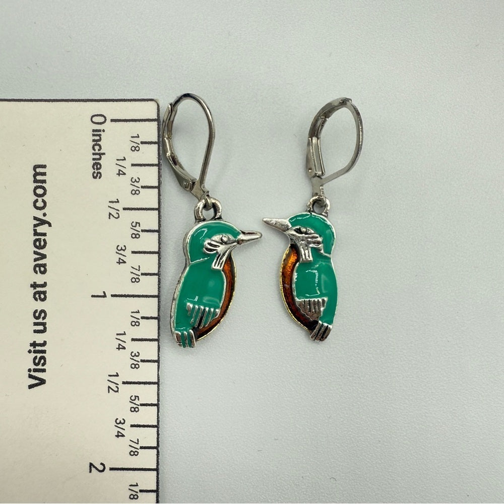EarringsKingfisher Earrings - Minimalist Tropical Bird Earrings