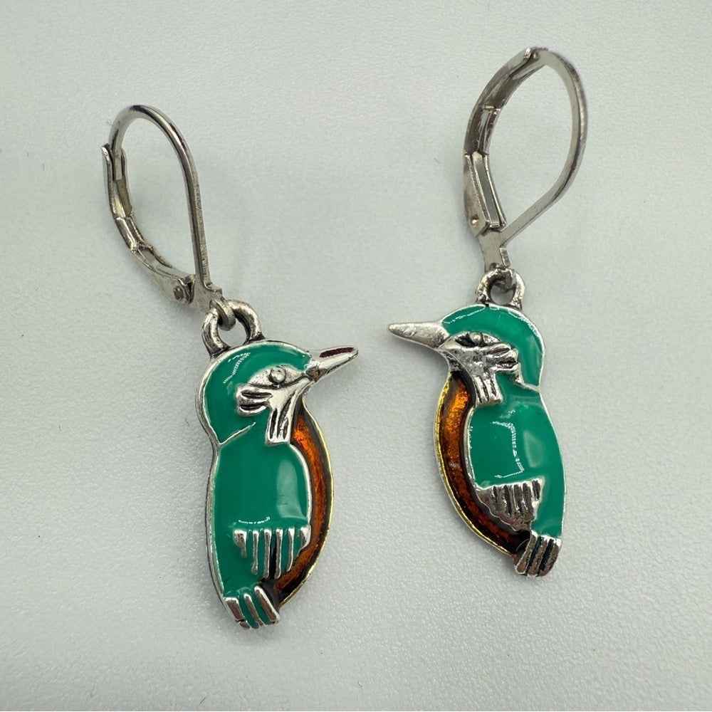 EarringsKingfisher Earrings - Minimalist Tropical Bird Earrings