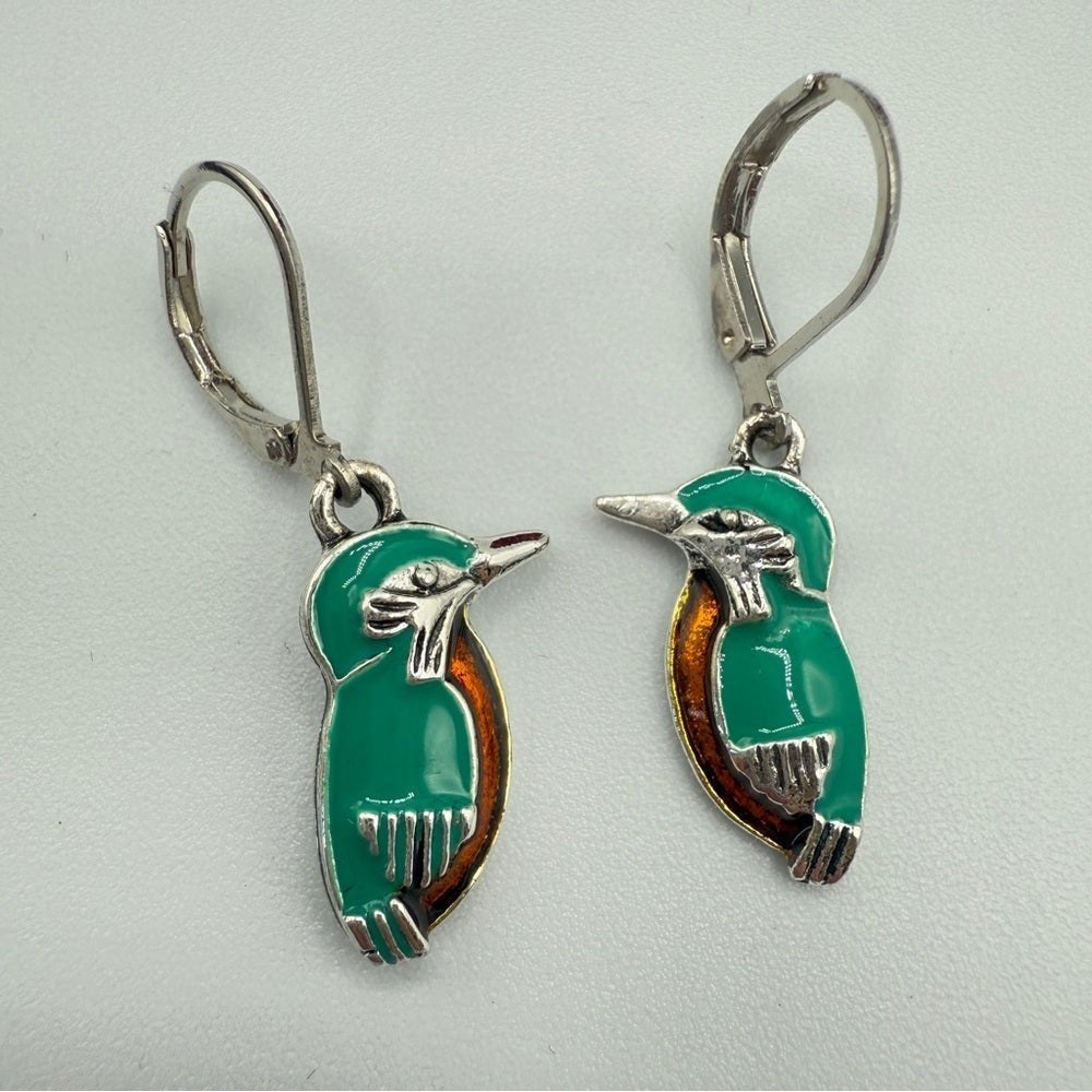 EarringsKingfisher Earrings - Minimalist Tropical Bird Earrings