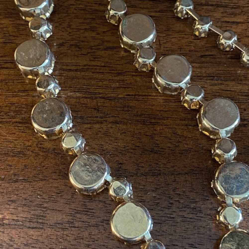 NecklaceKramer Art Deco Rhinestone Gold Tone Necklace with Hook Clasp