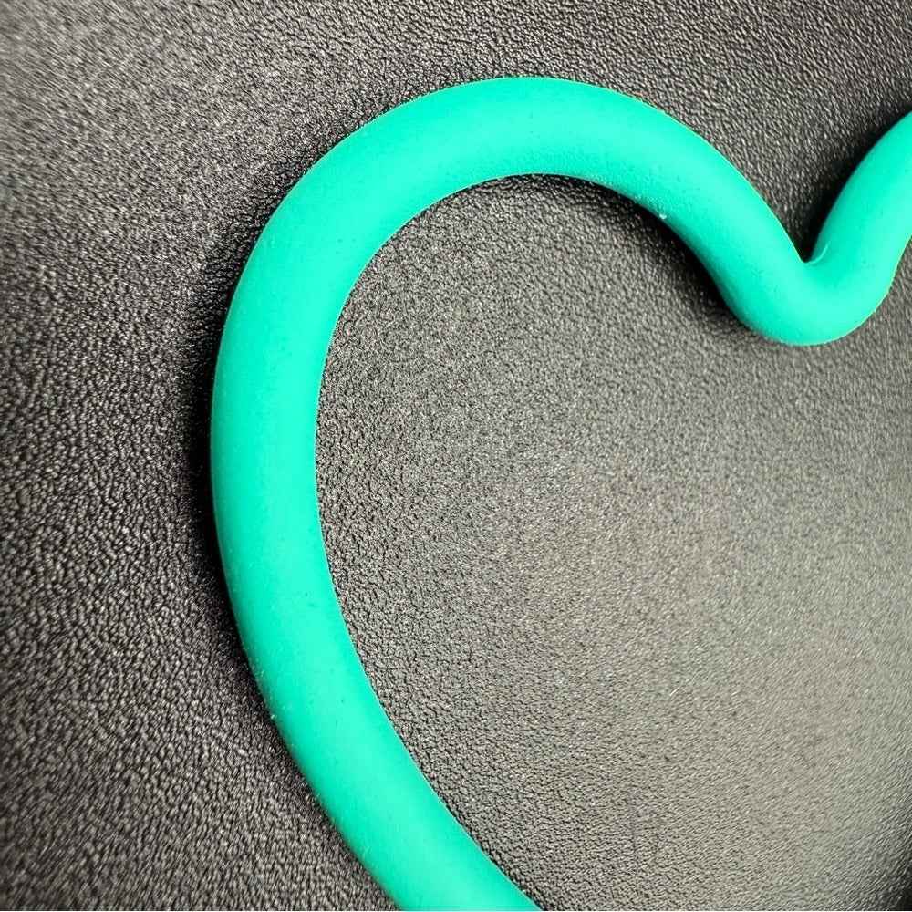 EarringsLarge Teal Green Heart Hoop Earrings — 80s/90s Club Style