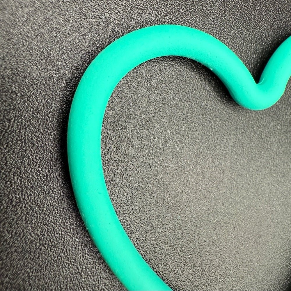 EarringsLarge Teal Green Heart Hoop Earrings — 80s/90s Club Style