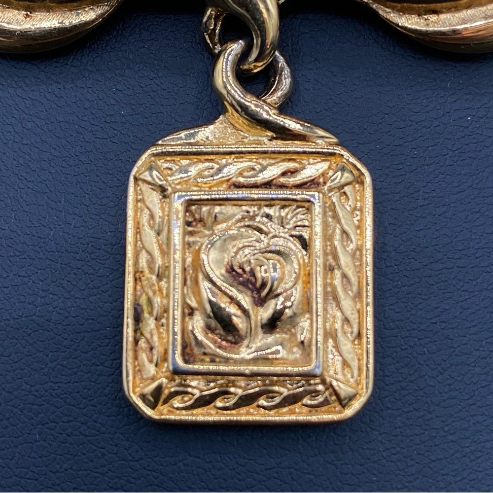BroochesLiz Claiborne LCi Vintage Dangly Gold Tone Rose Brooch