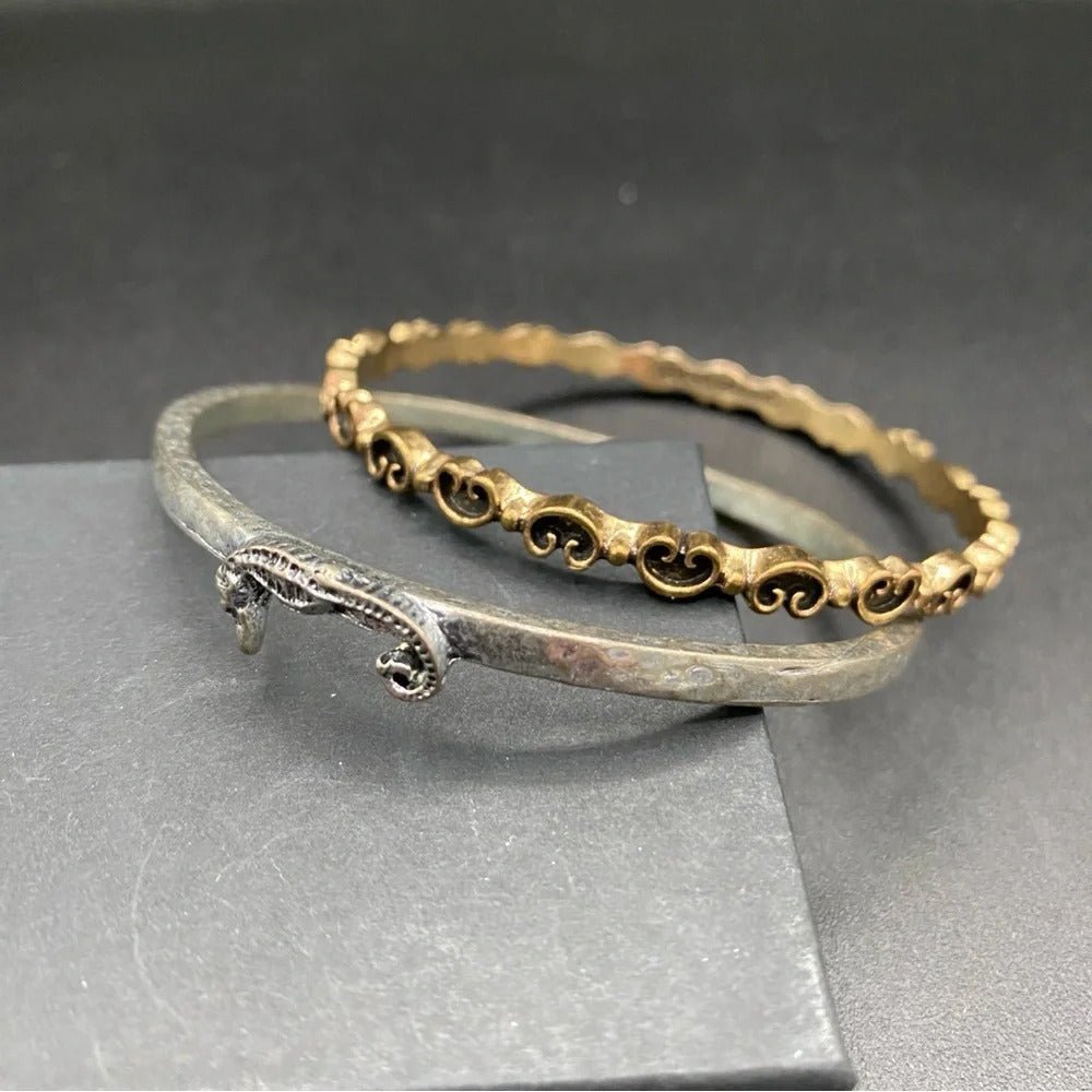 BraceletLucky Brand Scroll & Seahorse Bangle Set