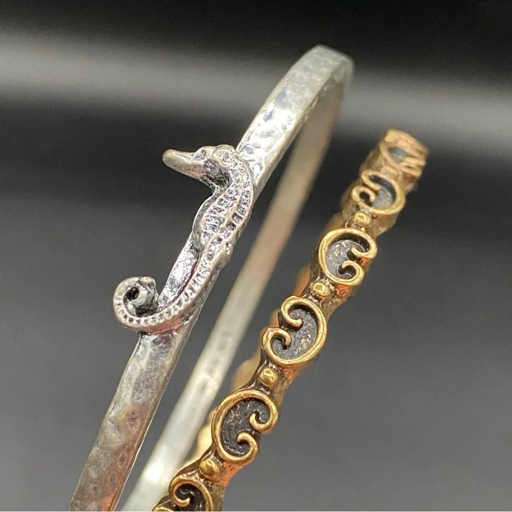 BraceletLucky Brand Scroll & Seahorse Bangle Set